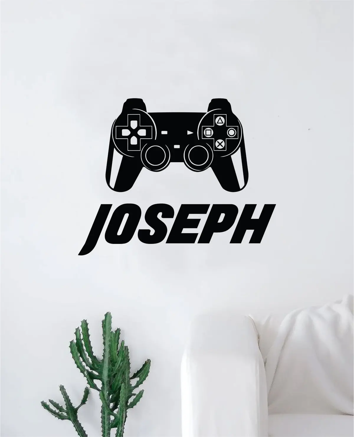 Custom Gamer Name Wall Decal Quote Home Room Decor Decoration Art Vinyl Sticker Funny Gaming Video Games Nerd Geek Teen Kids Baby Personalized Customized 1