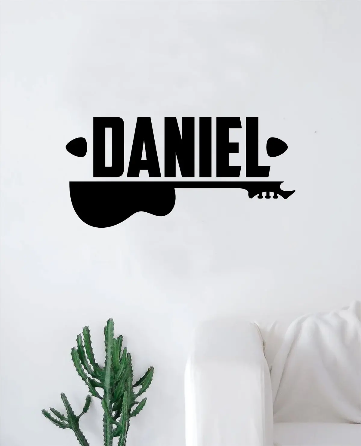 Custom Guitar Name V2 Wall Decal Sticker Bedroom Room Art Vinyl Home Decor Music Teen Kids Customized Personalized 3