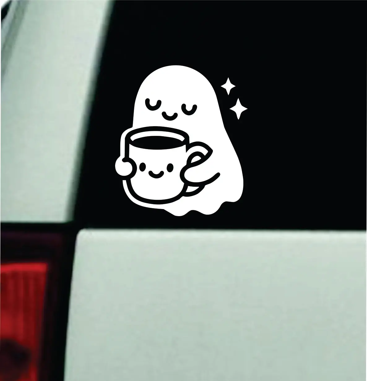 Cute Ghost Coffee Car Decal Truck Mirror Window Windshield Bumper Sticker Men Girls Funny Meme Cartoon 1