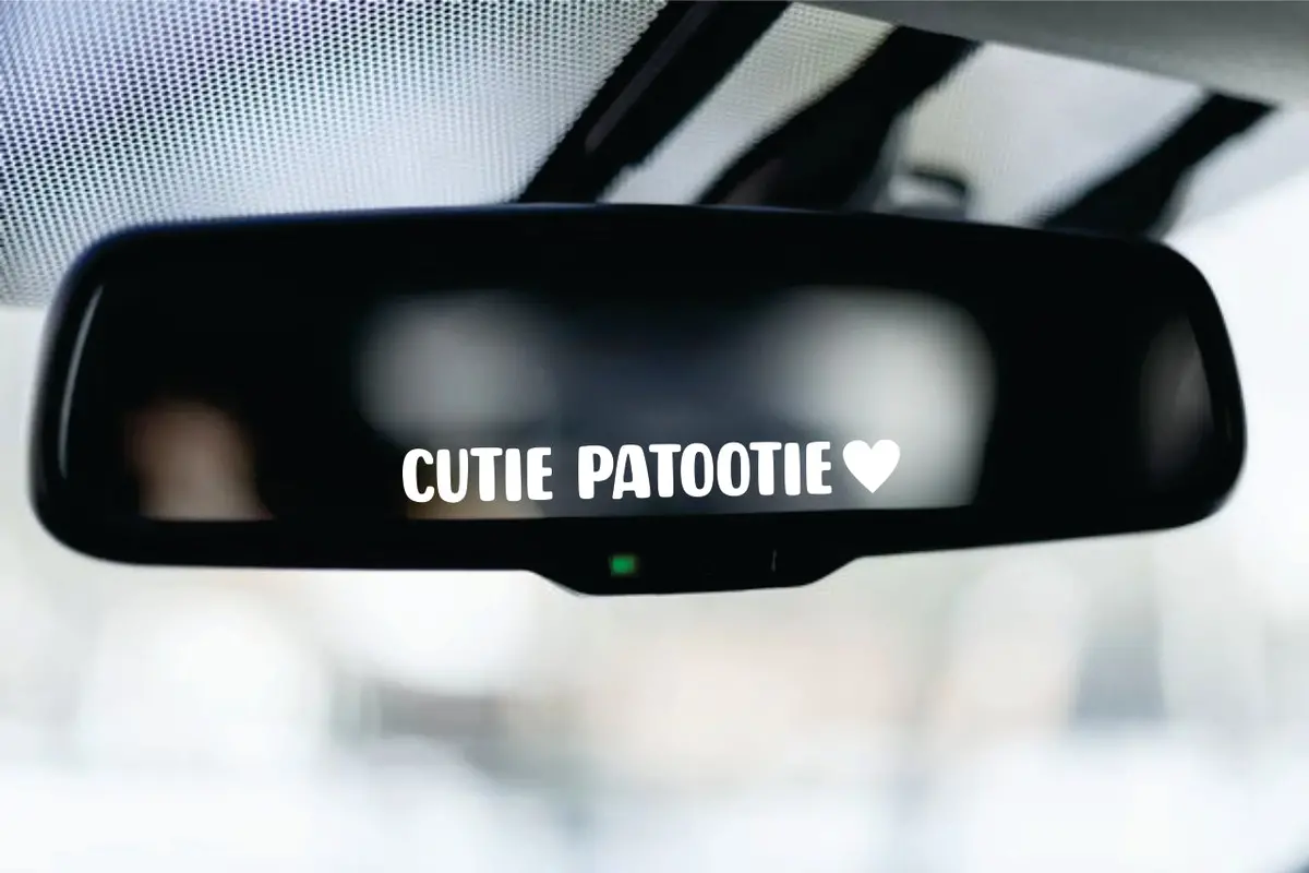 Cutie Patootie V3 Car Decal Truck Window Windshield Visor Mirror Jdm Bumper Sticker Vinyl Quote Girls Cute Passenger Princess 1