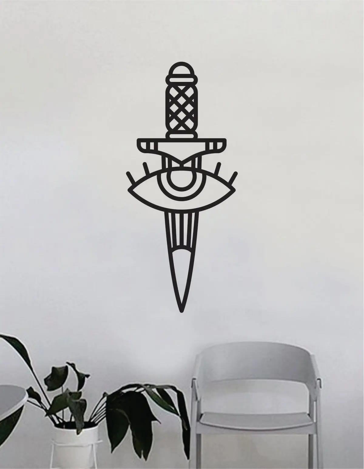 Dagger Eye Wall Decal Home Decor Art Bedroom Room Sticker Vinyl Tattoo Traditional 1