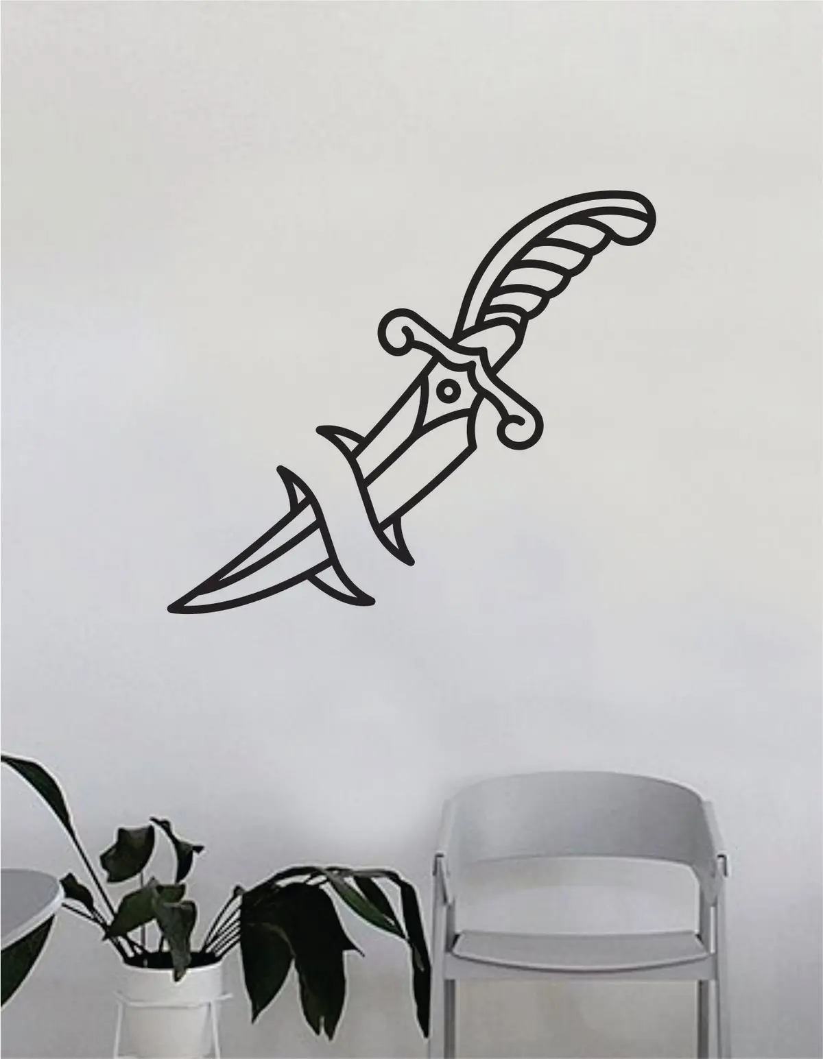 Dagger Wall Decal Home Decor Art Bedroom Room Sticker Vinyl Tattoo Traditional 1