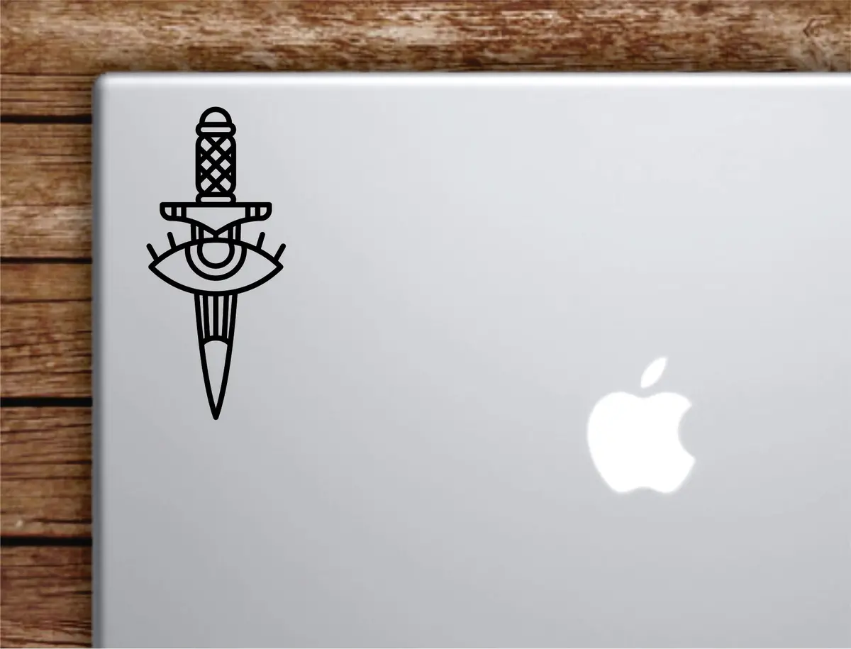 Dagger Eye Laptop Wall Decal Sticker Vinyl Art Quote Macbook Apple Decor Car Window Truck Teen Inspirational Girls Traditional Tattoo 1