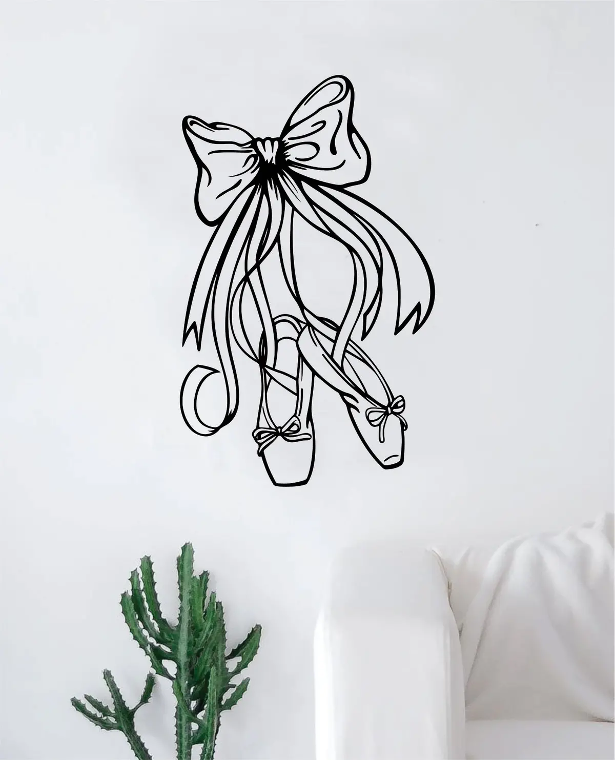 Dance Shoes Ballet Bow Girls Wall Decal Sticker Vinyl Art Bedroom Living Room Decor Teen 1