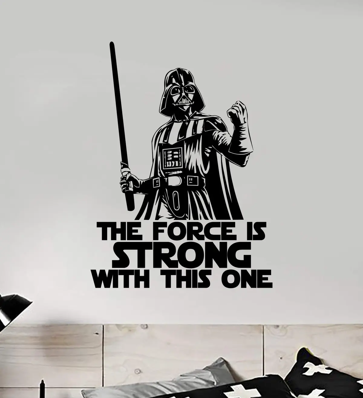 Darth Vader The Force Is Strong Star Wars Decal Sticker Wall Vinyl Decor Art Room Teen Kids Movies Yoda Skywalker C3p0 Jedi Dark Side 1