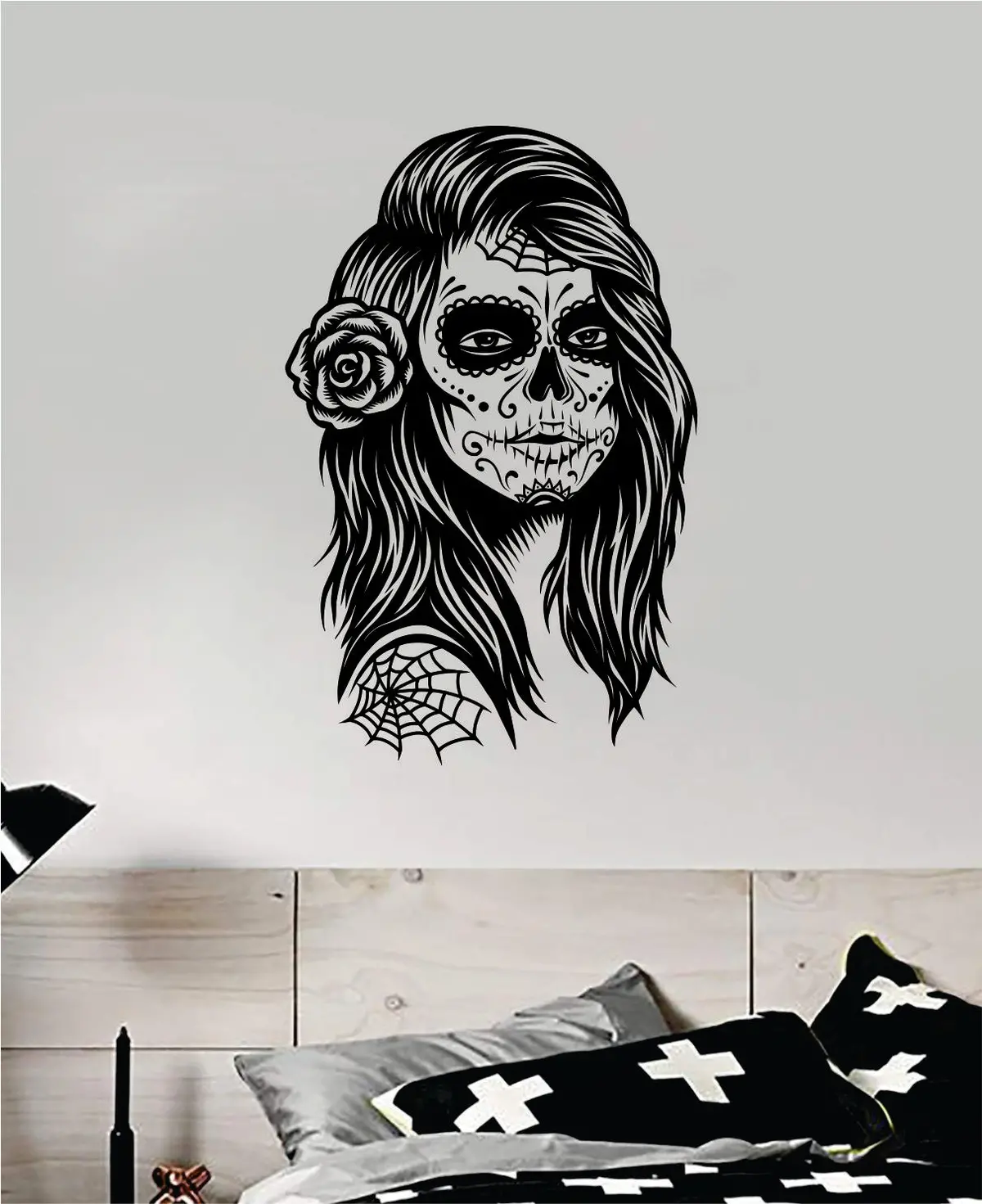 Day Of The Dead Girl V4 Wall Decal Home Decor Art Sticker Vinyl Bedroom Room Sugar Skull Teen School 1