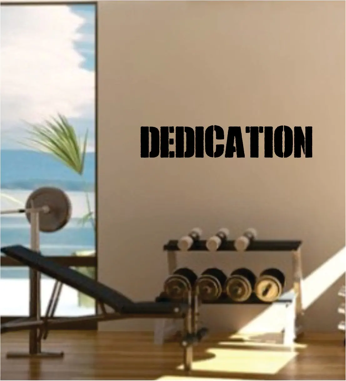 Dedication Wall Decal Sticker Vinyl Art Bedroom Living Room Decor Decoration Teen Quote Inspirational Motivational Gym Work Out Fitness Strong Lift Weights Cardio Running 1