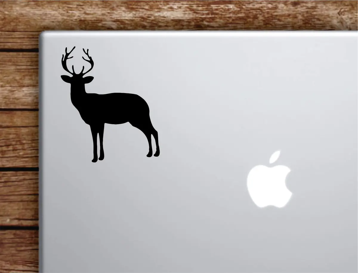 Deer Silhouette Laptop Apple Macbook Car Quote Wall Decal Sticker Art Vinyl Inspirational Motivational Animal Mountains Hunt Hunter 1