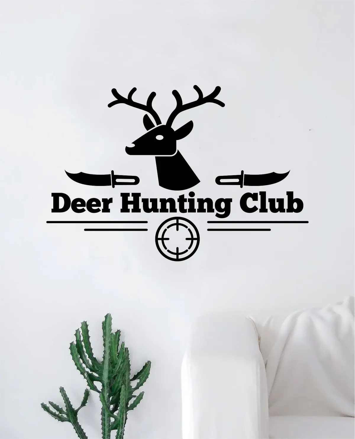 Deer Hunting Club Wall Decal Sticker Vinyl Art Bedroom Living Room Nursery Quote Animals Hunter 1