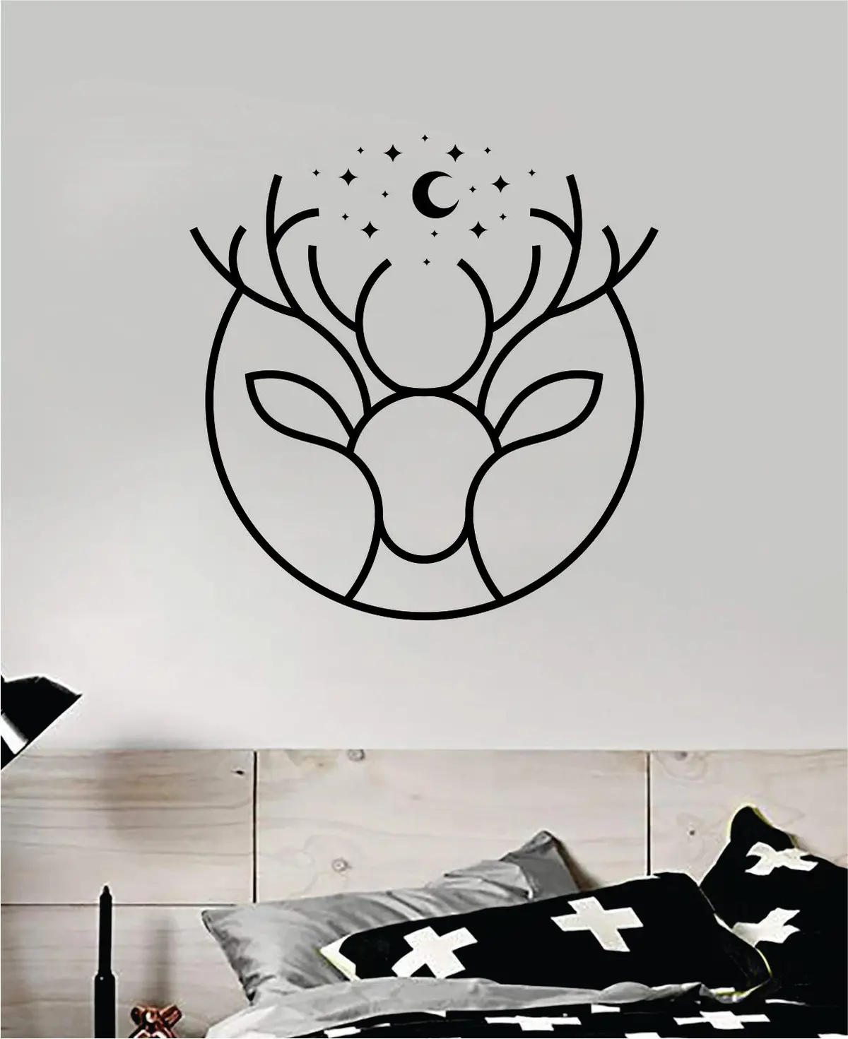 Deer Moon Stars Wall Decal Home Decor Sticker Vinyl Art Room Bedroom Animals Kids Boy Girl Teen Baby Nursery Adventure 1