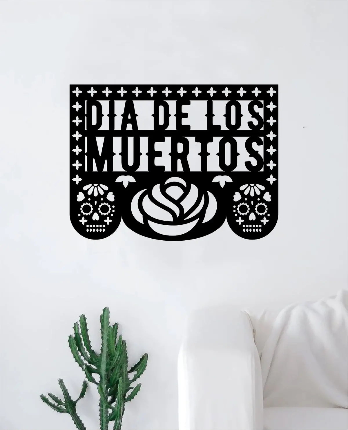 Dia De Los Muertos Art Wall Decal Sticker Vinyl Living Room Bedroom Decor Teen Day Of The Dead Rose Sugarskull Sugar Skull Mexican 1
