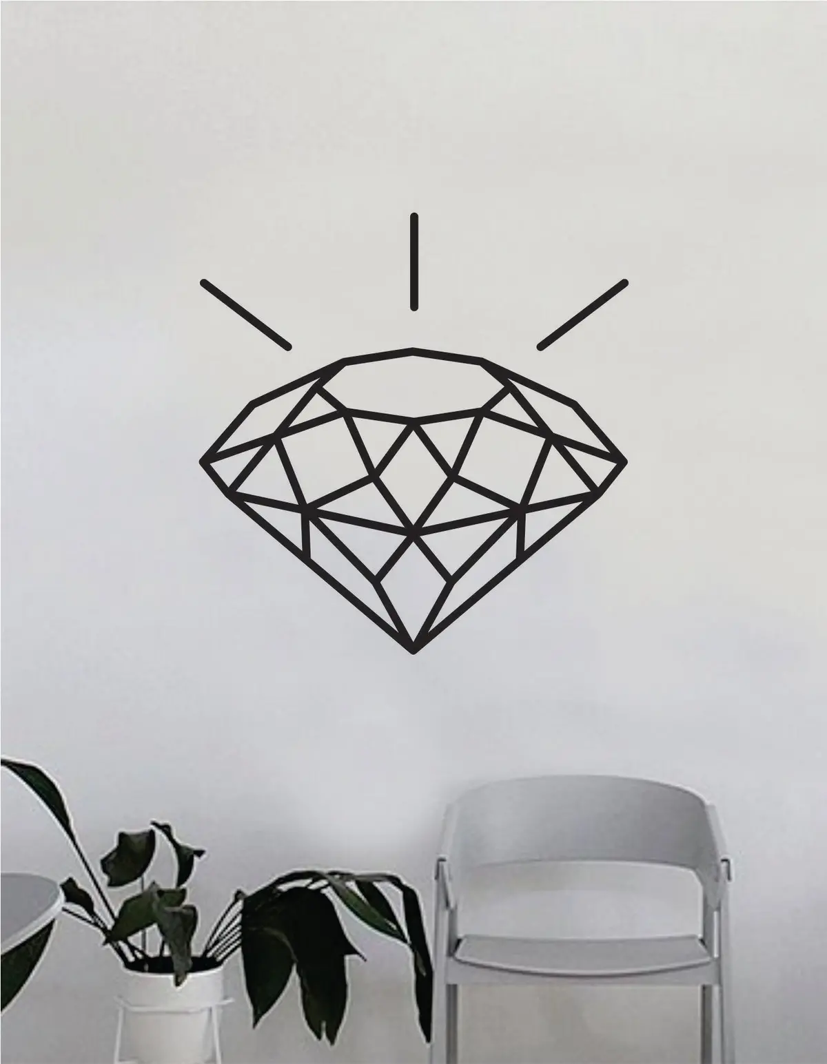 Diamond Wall Decal Home Decor Art Bedroom Room Sticker Vinyl Gem Girls Woman Cute Jewelery Shine Bright Teen 1