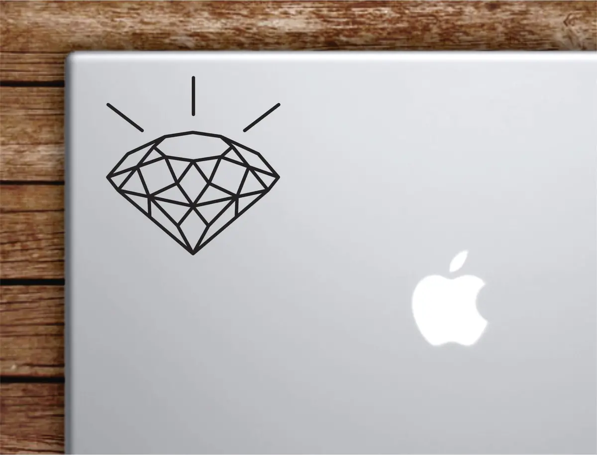 Diamond Laptop Wall Decal Sticker Vinyl Art Quote Macbook Apple Decor Car Window Truck Teen Inspirational Girls Jewelry Cute 1