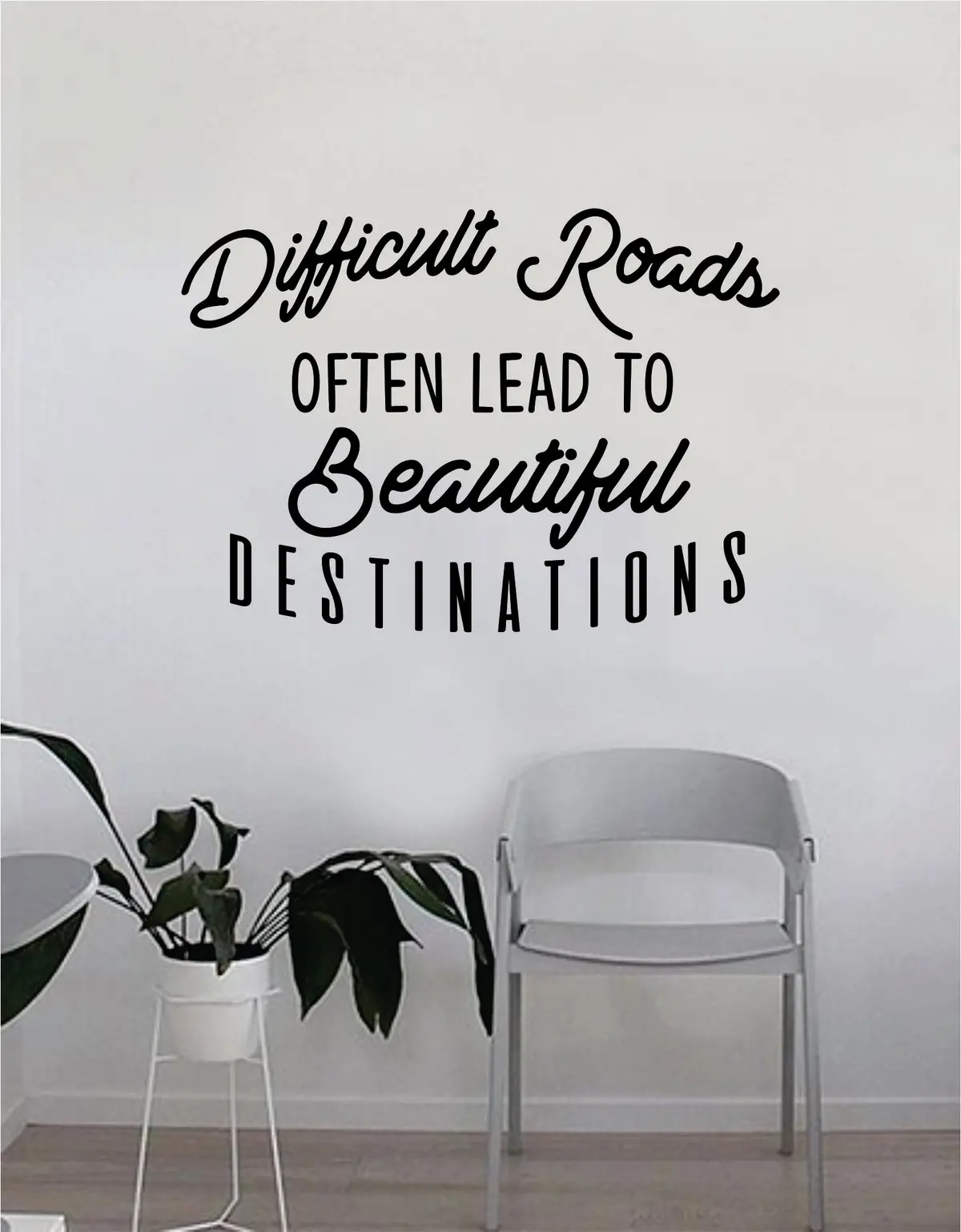Difficult Roads Often Lead To Beautiful Destinations Quote Wall Decal Sticker Room Bedroom Art Vinyl Decor Decoration Teen Inspirational Adventure Travel Mountains Explore Wanderlust 1