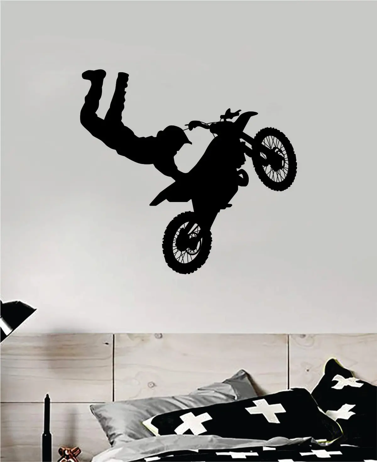 Dirtbike Trick V2 Decal Sticker Bedroom Room Wall Vinyl Art Home Decor Teen Sports Moto X Auto Rider Biker Race Dirt Brap 1