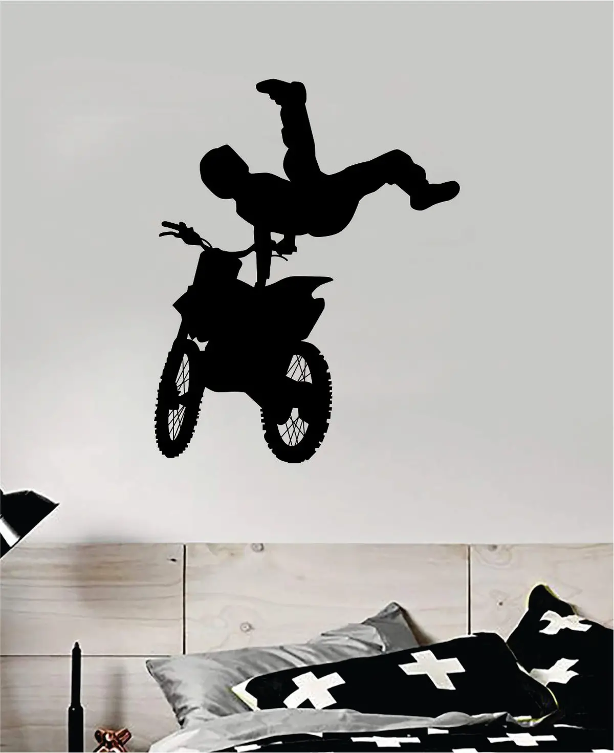 Dirtbike Trick Decal Sticker Bedroom Room Wall Vinyl Art Home Decor Teen Sports Moto X Auto Rider Biker Race Dirt Brap 1