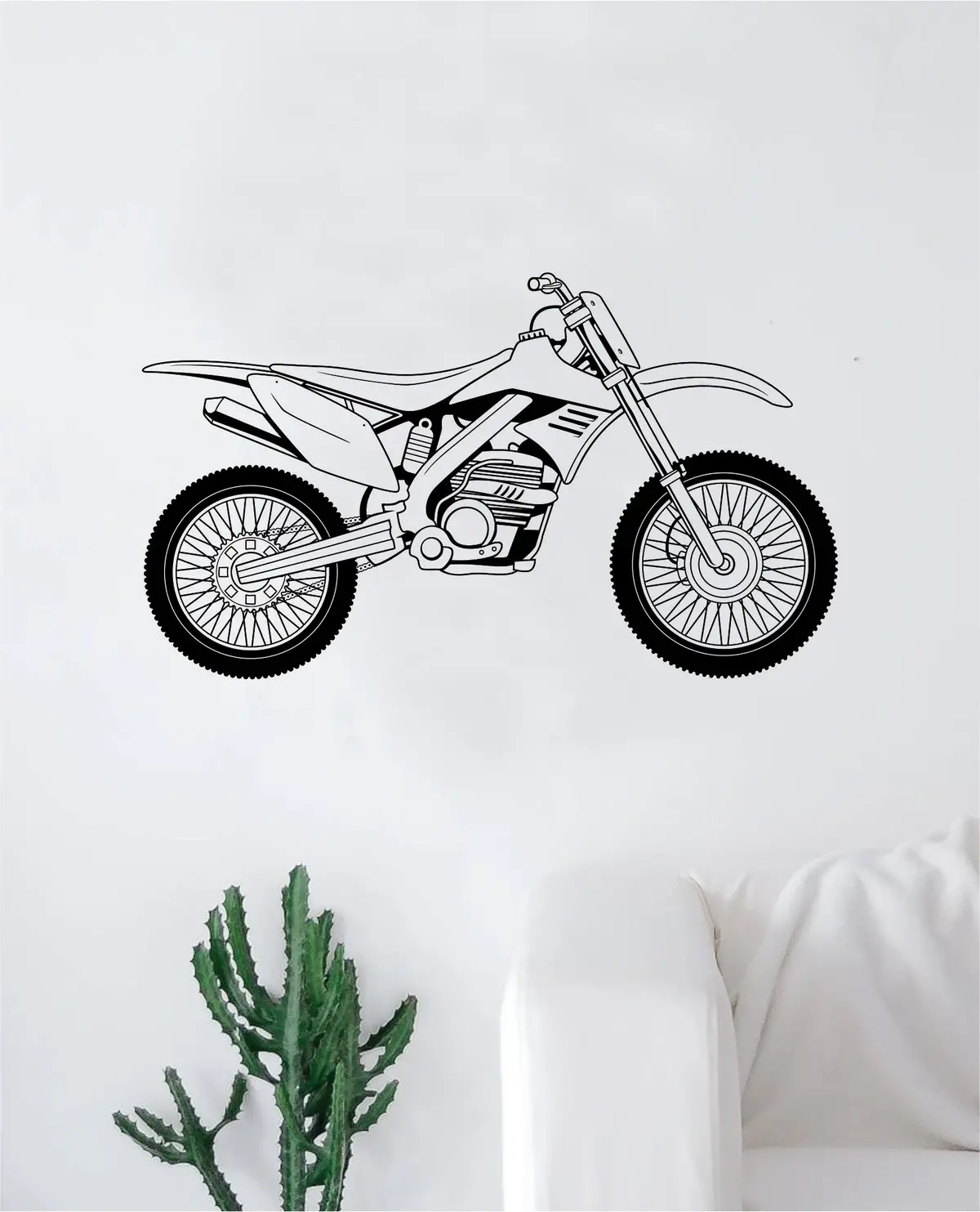 Dirtbike Motorcycle Sports Decal Sticker Bedroom Living Room Wall Vinyl Art Home Decor Teen Nursery Sports Moto X Dirtbiker Rider 1