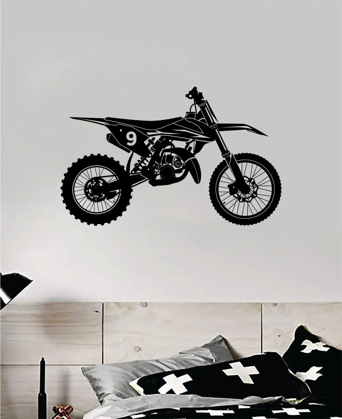 Dirtbike V2 Motorcycle Decal Sticker Bedroom Room Wall Vinyl Art Home Decor Teen Nursery Sports Moto X Ride Auto Dirt 1