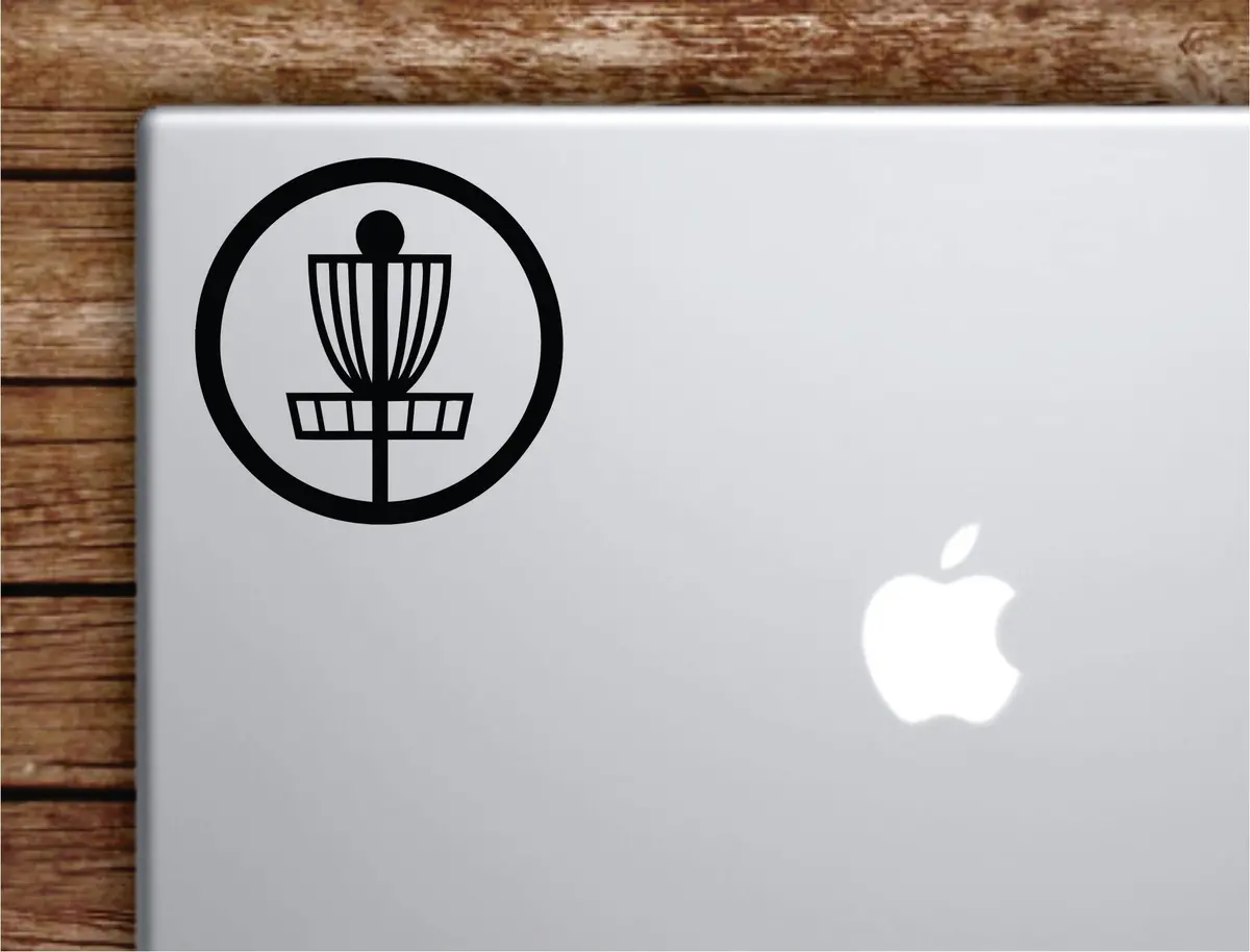 Disc Golf Basket V2 Laptop Wall Decal Sticker Vinyl Art Quote Macbook Apple Decor Car Window Truck Kids Baby Teen Sports Frisbee 1