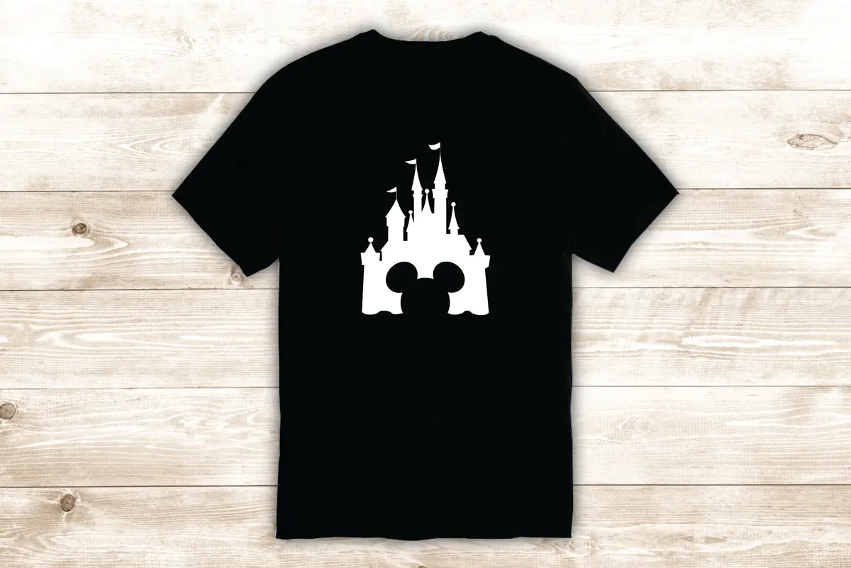 Disney Castle T-Shirt Tee Shirt Vinyl Heat Press Custom Inspirational Quote Teen Baby Kids Girl Boy Disneyland Mickey Mouse 1