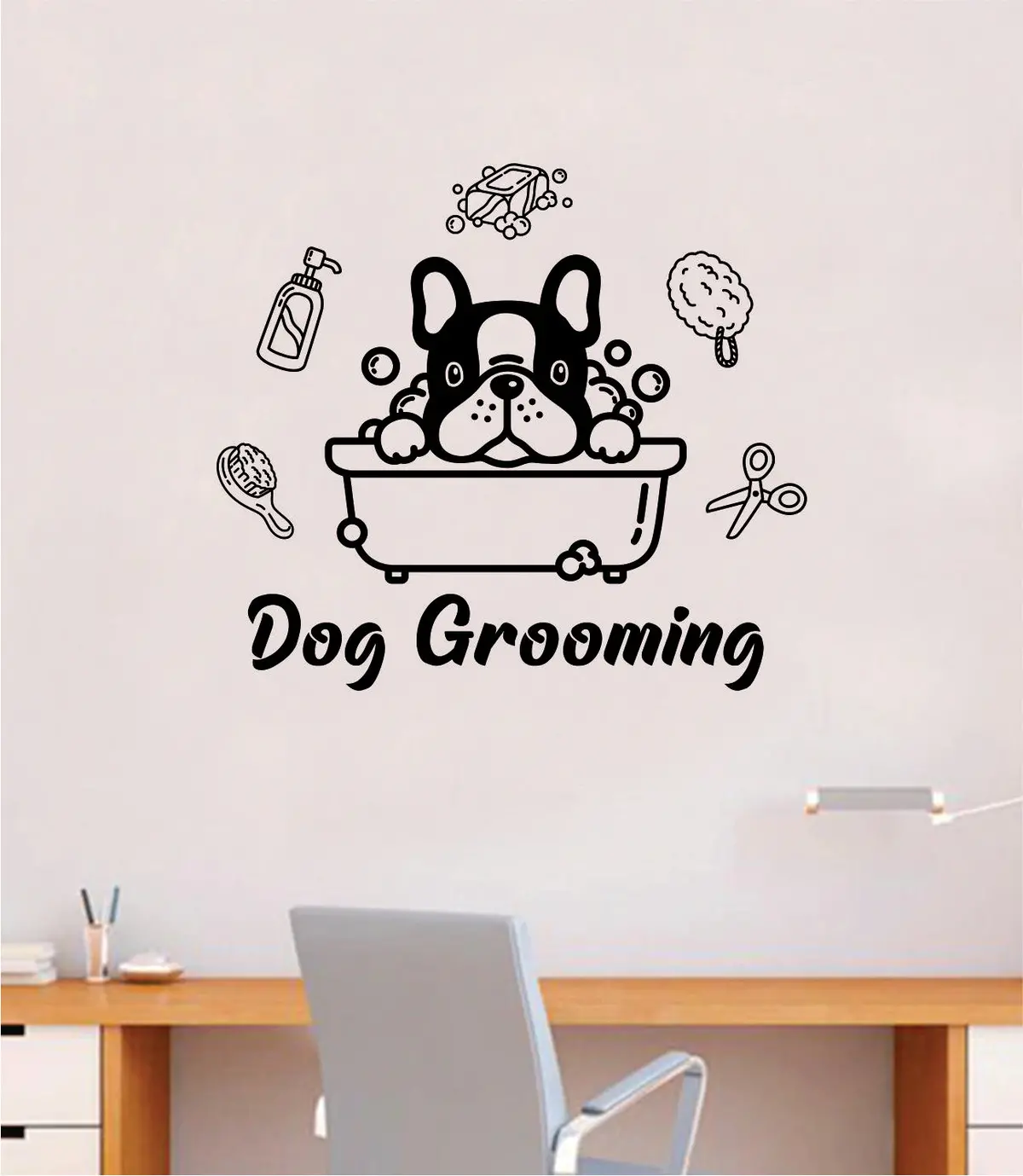 Dog Grooming Quote Wall Decal Sticker Bedroom Home Room Art Vinyl Inspirational Decor Cute Animals Puppy Pet Vet Rescue Adopt Foster 1