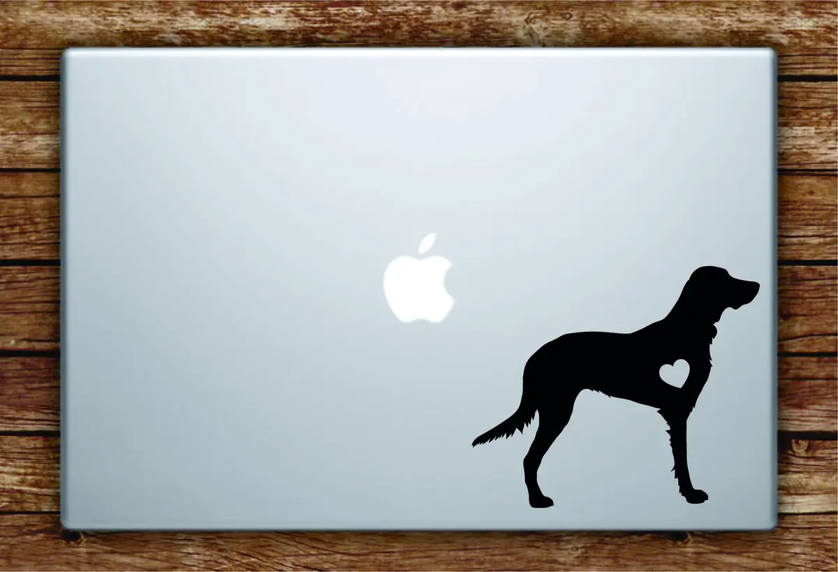 Dog Heart V3 Laptop Apple Macbook Quote Wall Decal Sticker Art Vinyl Car Window Animals Puppy Love Golden Retriever 1