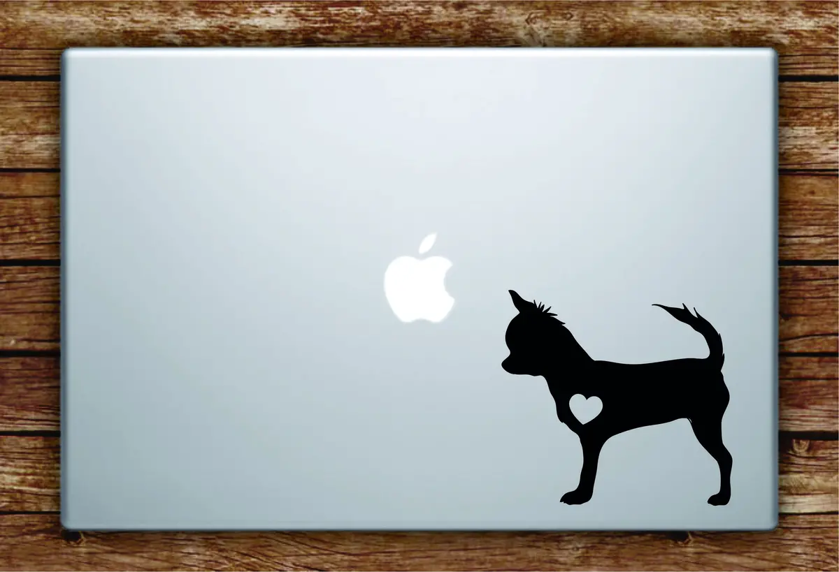 Dog Heart V4 Laptop Apple Macbook Quote Wall Decal Sticker Art Vinyl Car Window Animals Puppy Love Chihuahua 1
