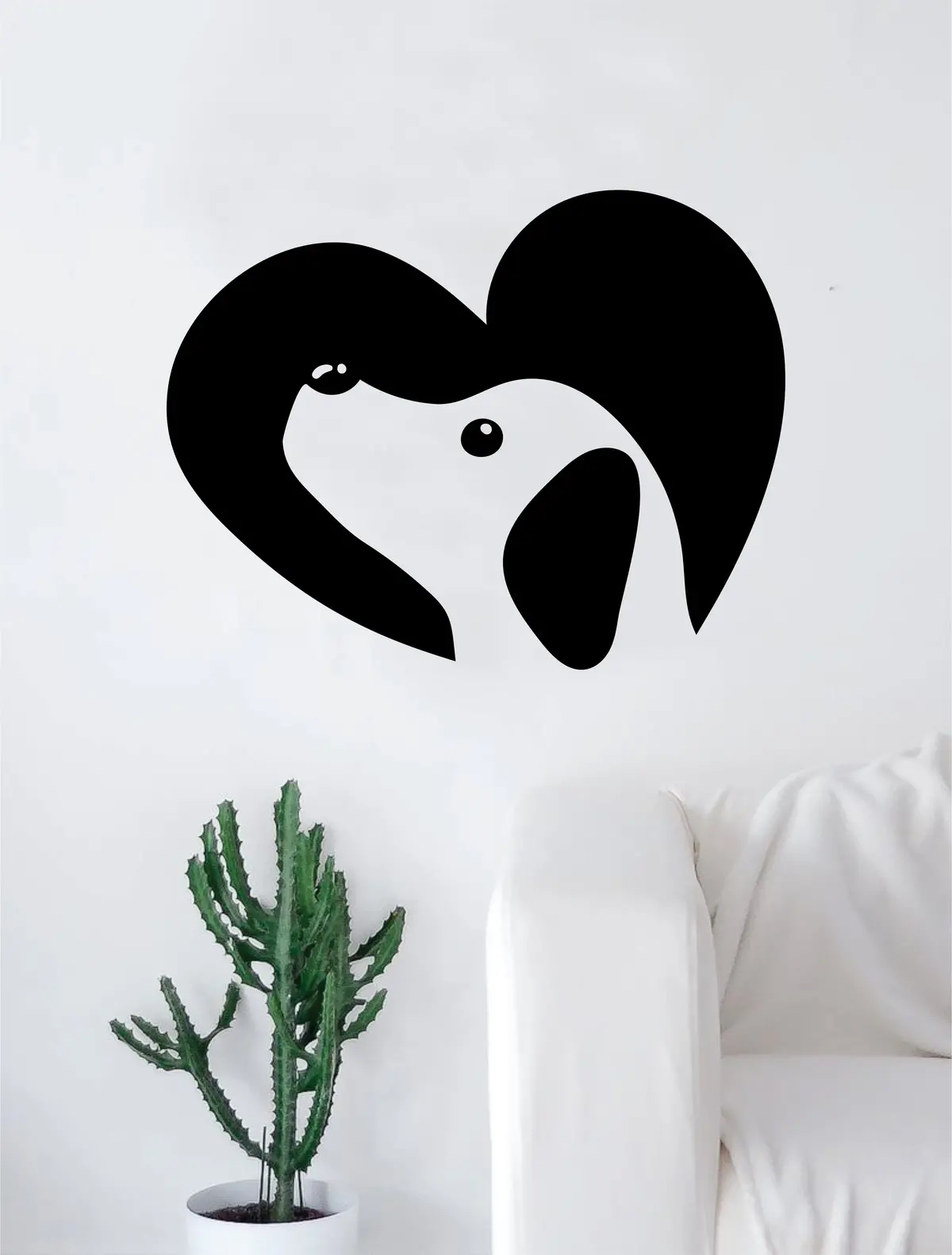 Dog Heart Decal Sticker Wall Vinyl Art Home Room Decor Decoration Animal Pet Teen Adopt Rescue Puppy Doggy Cute Love 1
