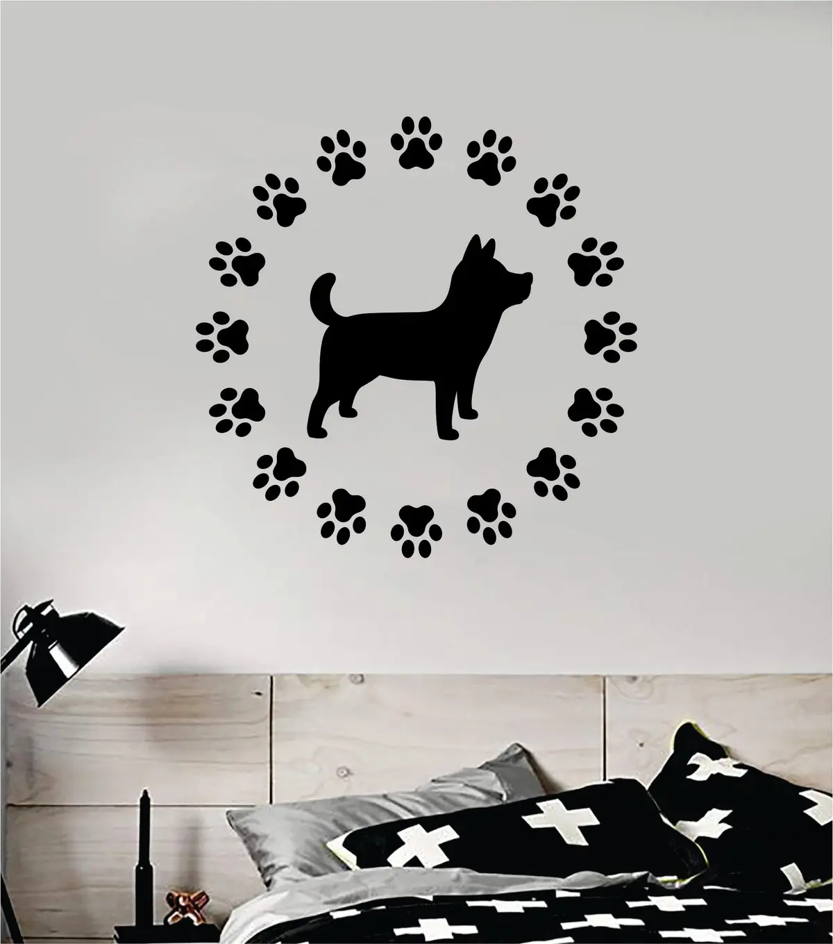 Dog Paw Circle V2 Decal Sticker Wall Vinyl Art Home Room Home Decor Animal Pet Vet Teen Adopt Rescue Puppy Doggy Cute Love 1