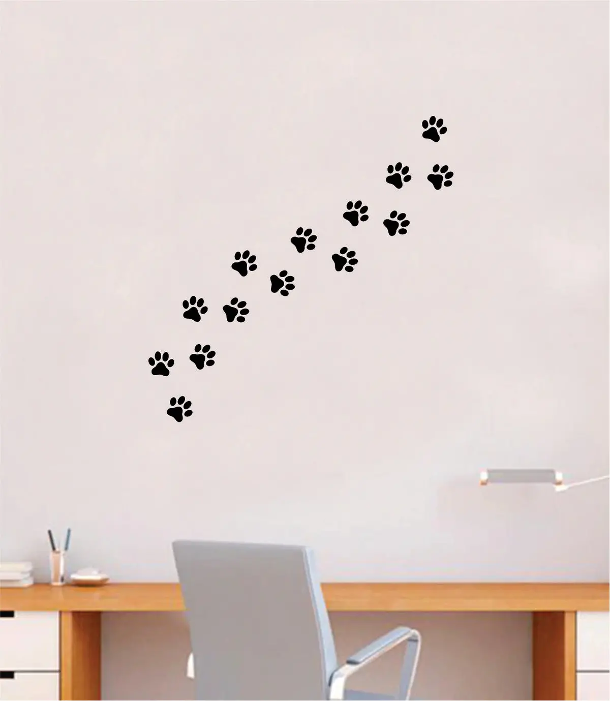 Dog Paw Prints Quote Wall Decal Sticker Bedroom Home Room Art Vinyl Inspirational Decor Cute Animals Puppy Pet Vet Rescue Adopt Foster Girls 1