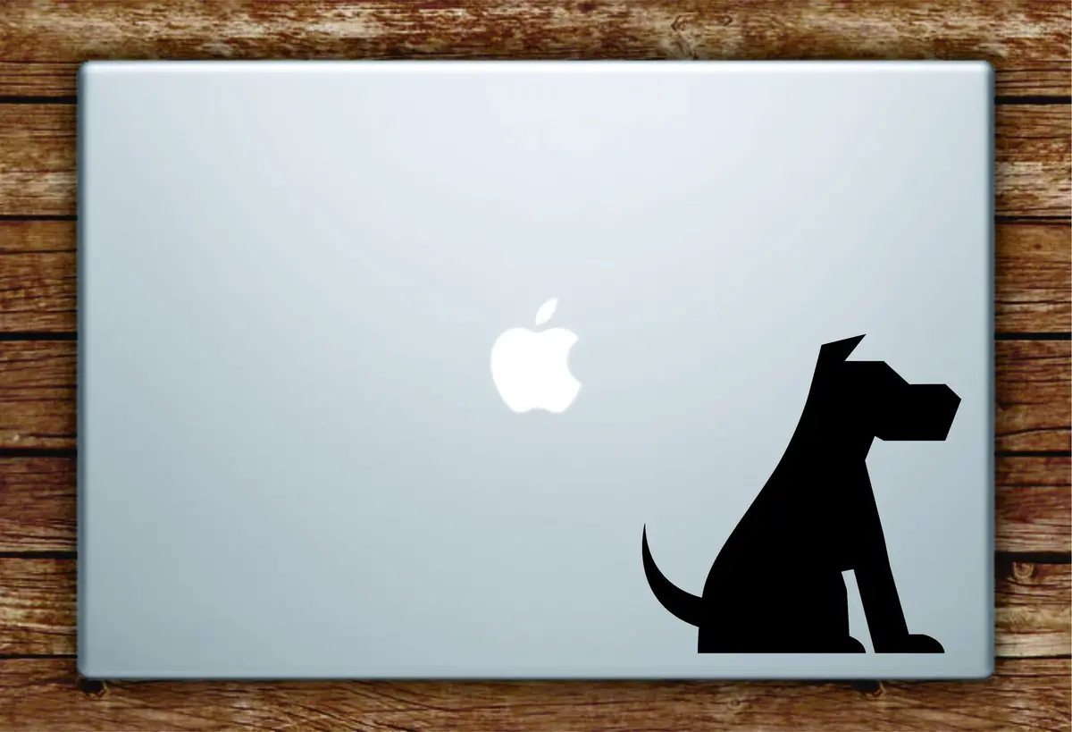 Dog Silhouette Laptop Apple Macbook Quote Wall Decal Sticker Art Vinyl Animal Puppy Rescue Cute Love 1