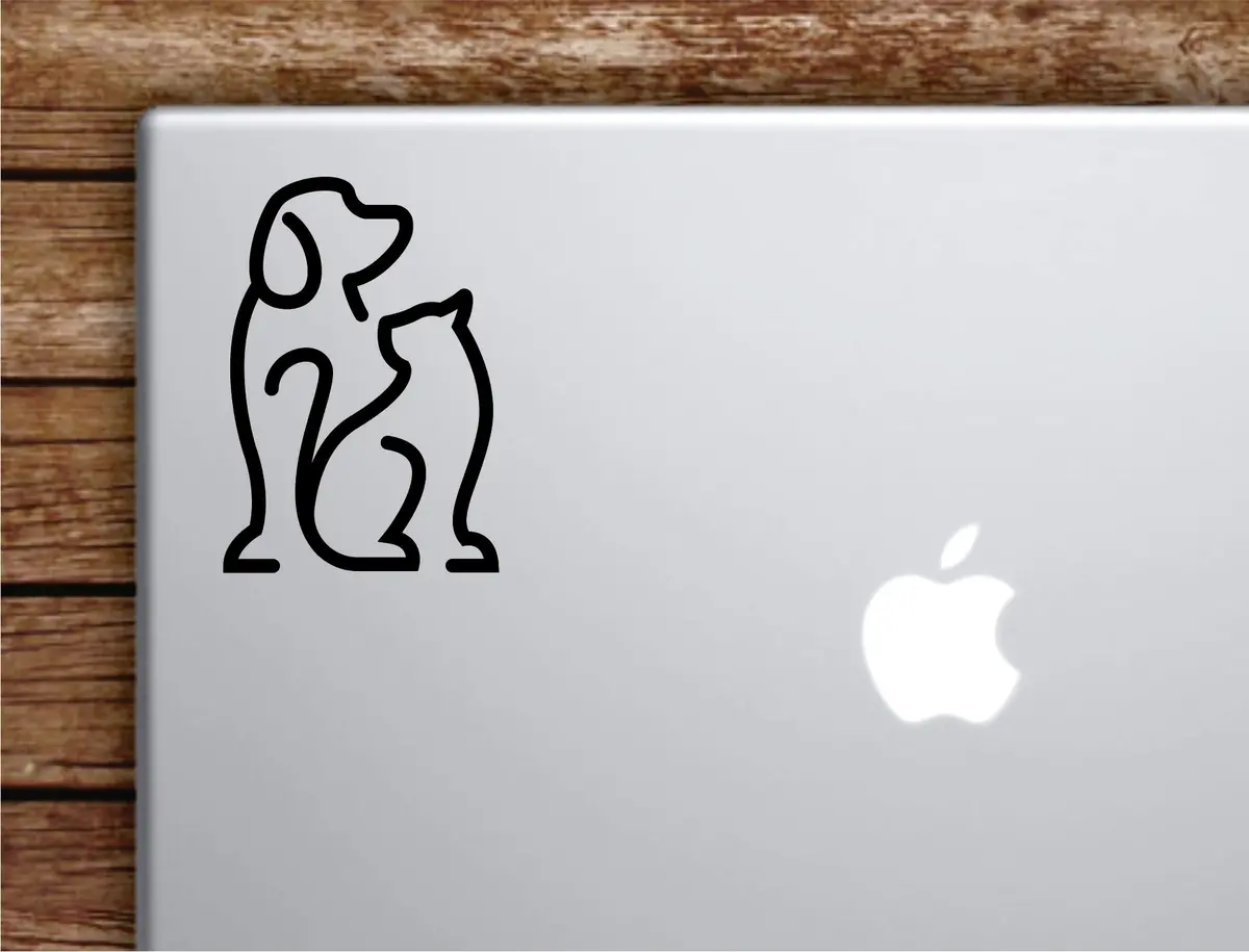 Dog Cat Laptop Wall Decal Sticker Vinyl Art Quote Macbook Apple Decor Car Window Truck Kids Baby Teen Inspirational Animals Puppy Kitten Vet Rescue Cute 1