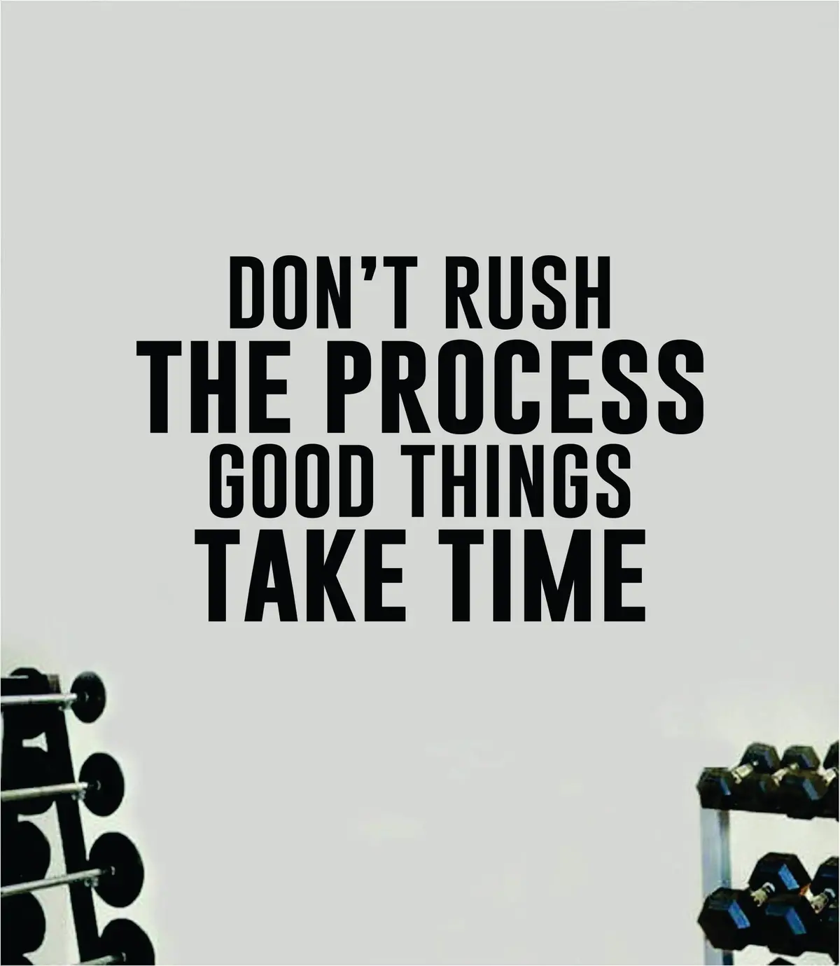 Don't Rush The Process V2 Wall Decal Sticker Vinyl Art Wall Bedroom Home Decor Inspirational Motivational Men Girls Sports Gym Fitness Health Train Beast Lift 1