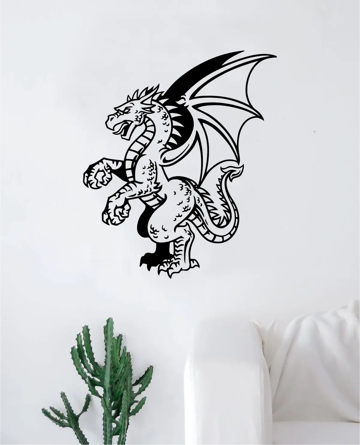 Dragon V8 Wall Decal Decor Art Sticker Vinyl Room Bedroom Teen Kids Mythical Fire King Tattoo 1