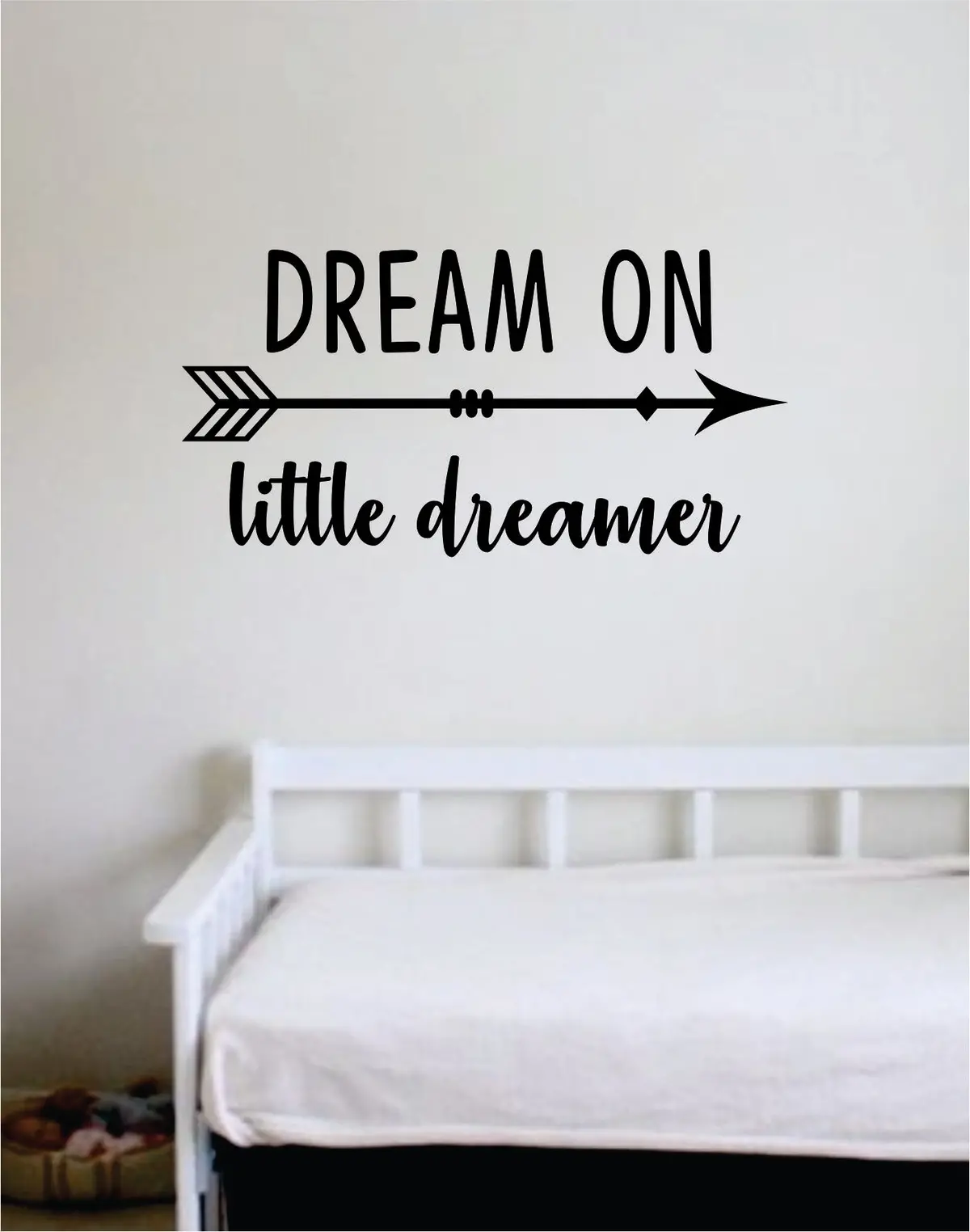 Dream On Little Dreamer Quote Wall Decal Sticker Bedroom Room Art Vinyl Home Decor Inspirational Baby Nursery Kids Playroom Arrow 1