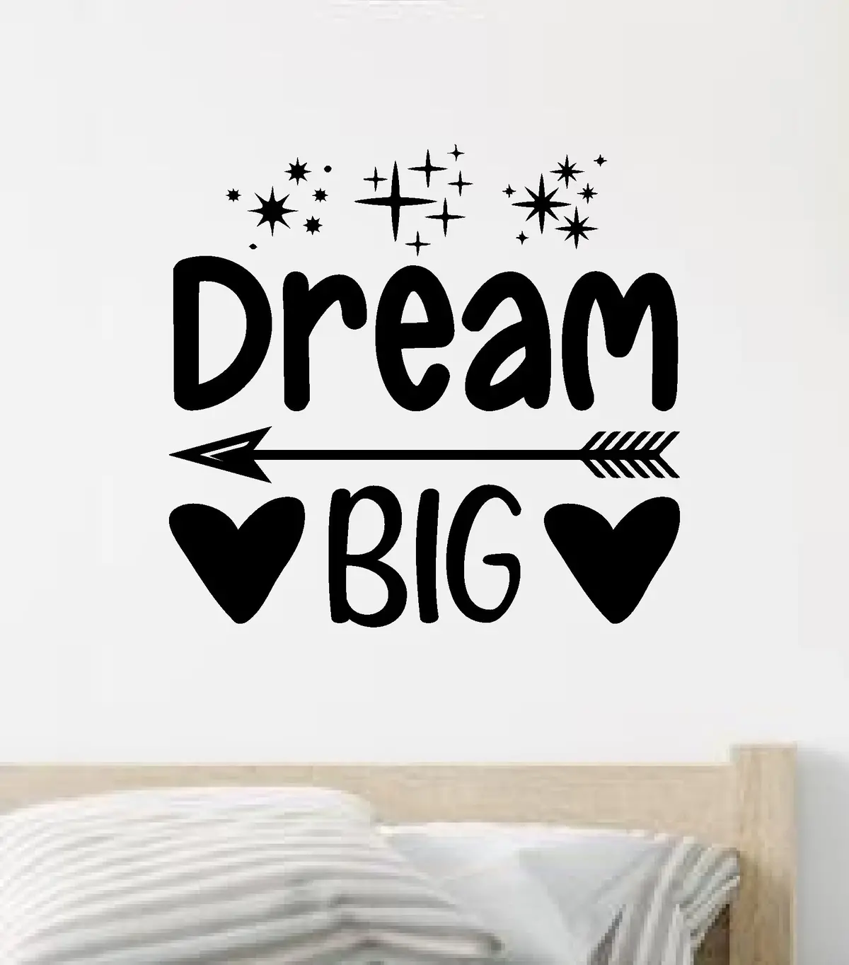 Dream Big V3 Quote Wall Decal Sticker Vinyl Art Decor Bedroom Room Boy Girl Inspirational Motivational School Nursery Good Vibes Smile 1