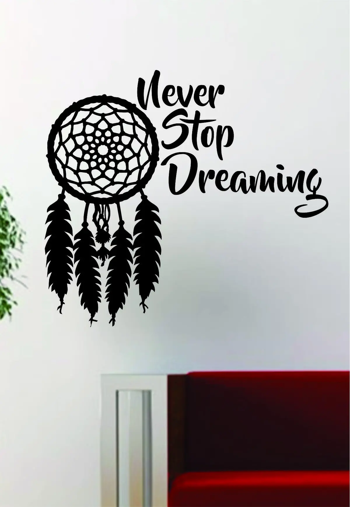 Dreamcatcher Never Stop Dreaming Quote Decal Sticker Wall Vinyl Art Decor Home Namaste 1