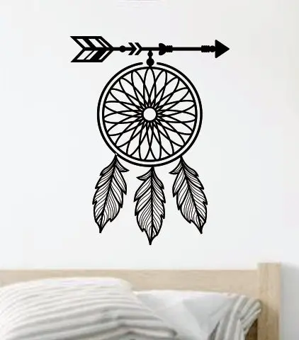 Dreamcatcher V5 Wall Decal Home Decor Vinyl Art Sticker Bedroom Quote Nursery Baby Teen Boy Girl Inspirational Sleep Arrow 1
