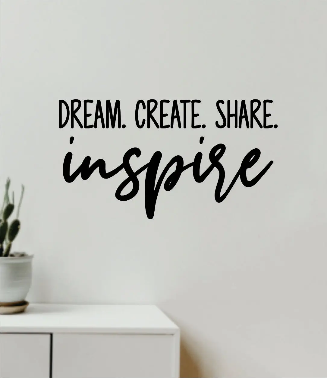 Dream Create Share Inspire Wall Decal Home Decor Vinyl Art Sticker Bedroom Quote Nursery Baby Teen Boy Girl School Inspirational Playroom 1