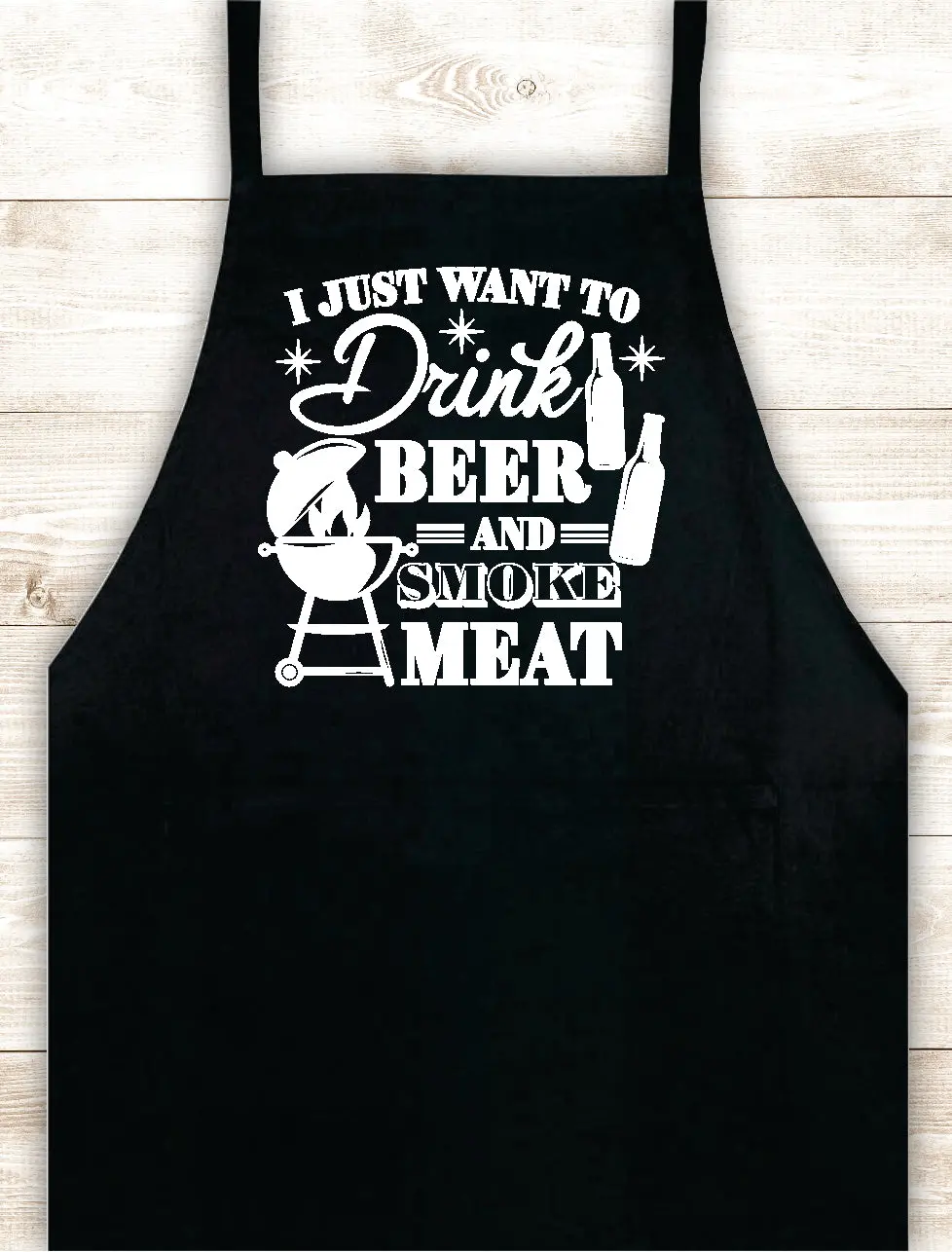 Drink Beer And Smoke Meat Apron Heat Press Vinyl Bbq Barbeque Cook Grill Chef Bake Food Kitchen Funny Gift Men Women Dad Mom Family Cookout 1