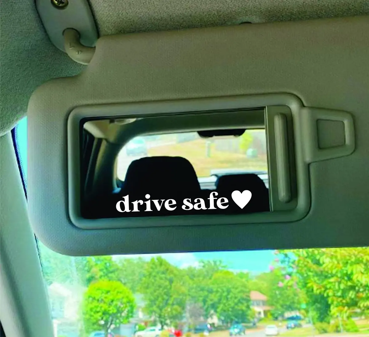 Drive Safe Heart Wall Decal Car Truck Window Windshield Jdm Sticker Vinyl Lettering Quote Girls Women Funny Mom Milf Selfie Mirror Visor Men Racing 1