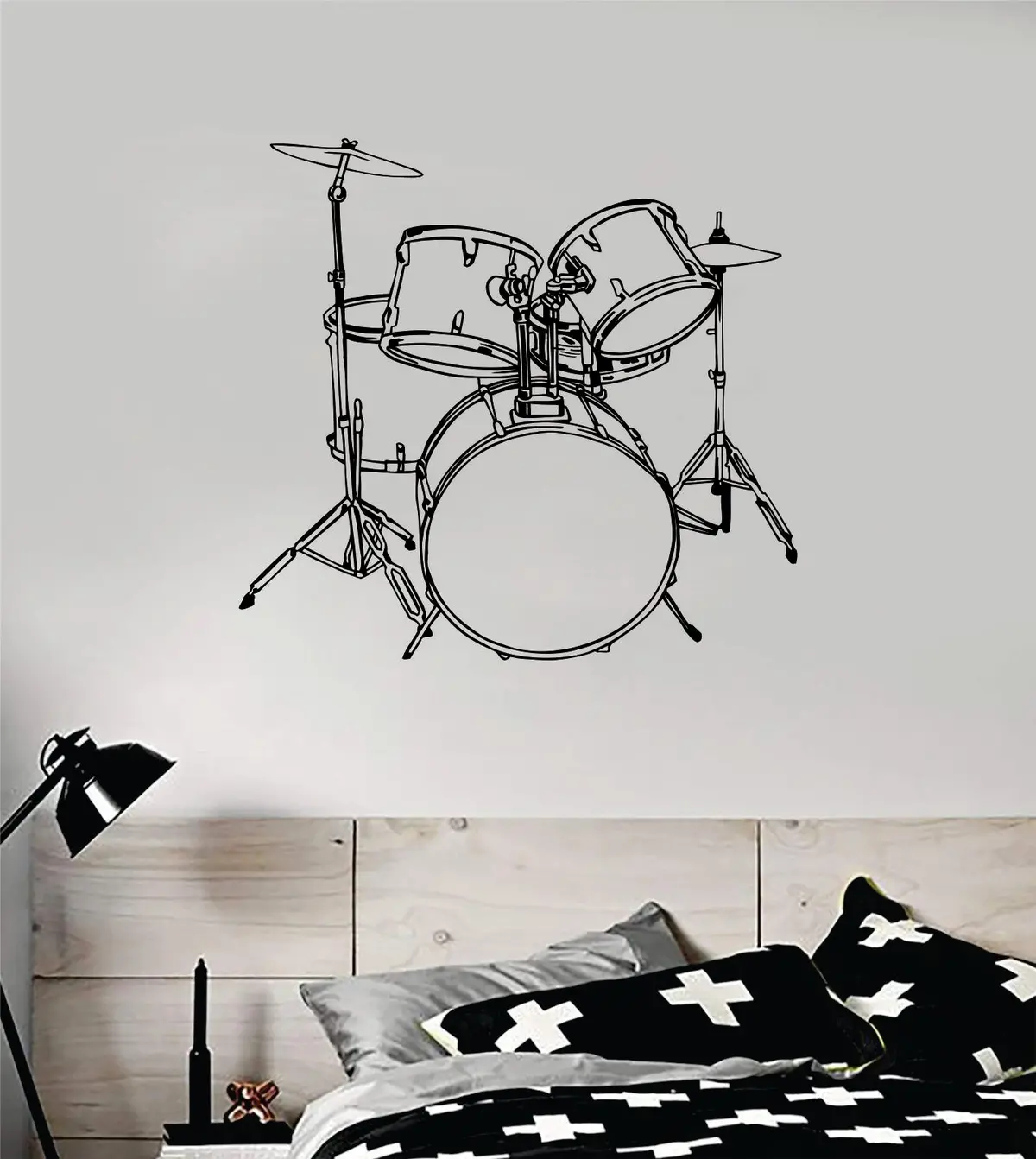 Drumset V5 Wall Decal Home Decor Bedroom Room Vinyl Sticker Art Music Drums Drummer Band Kids Teen 1