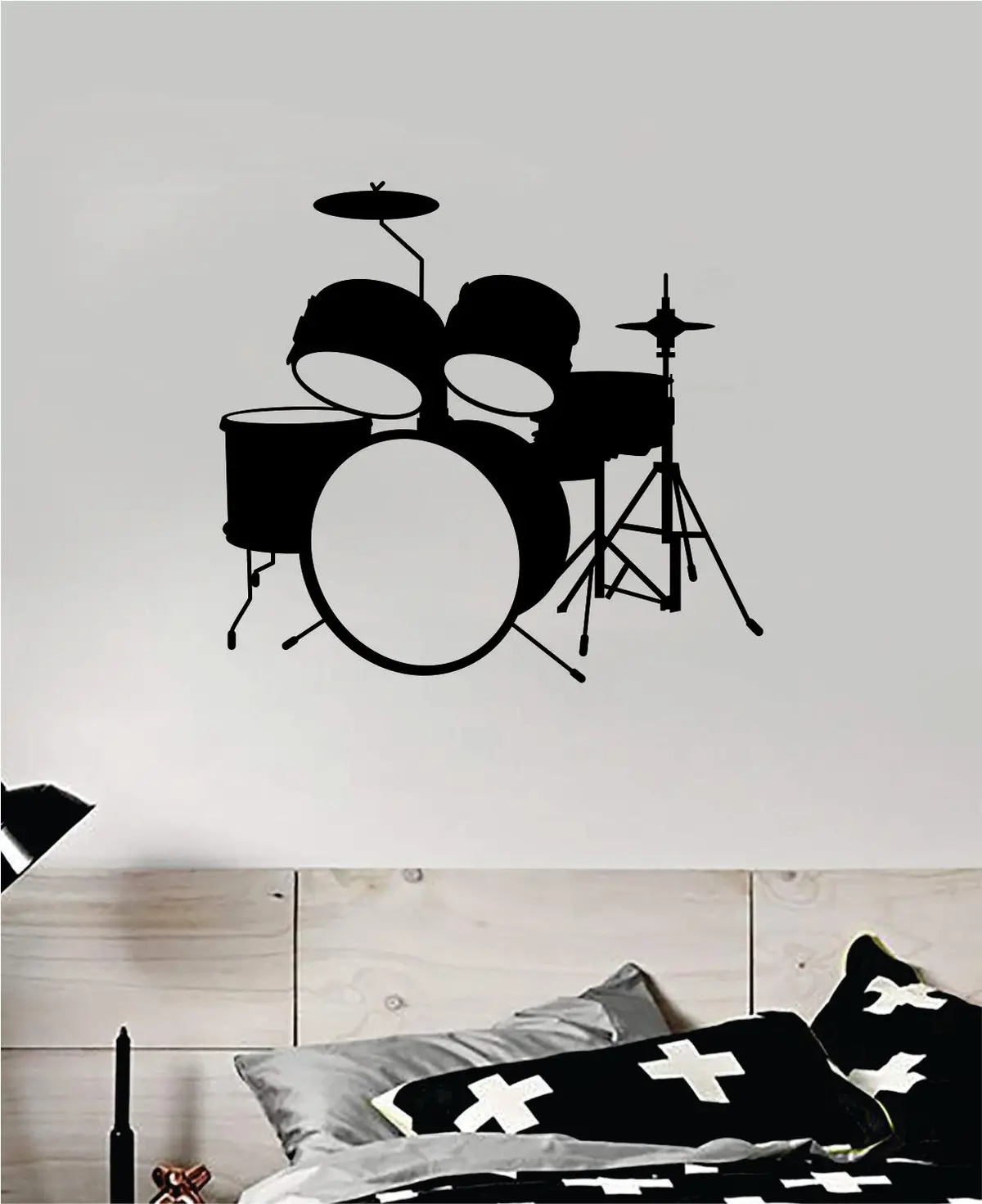 Drumset V6 Wall Decal Home Decor Bedroom Room Vinyl Sticker Art Music Drums Drummer Band Kids Teen 1