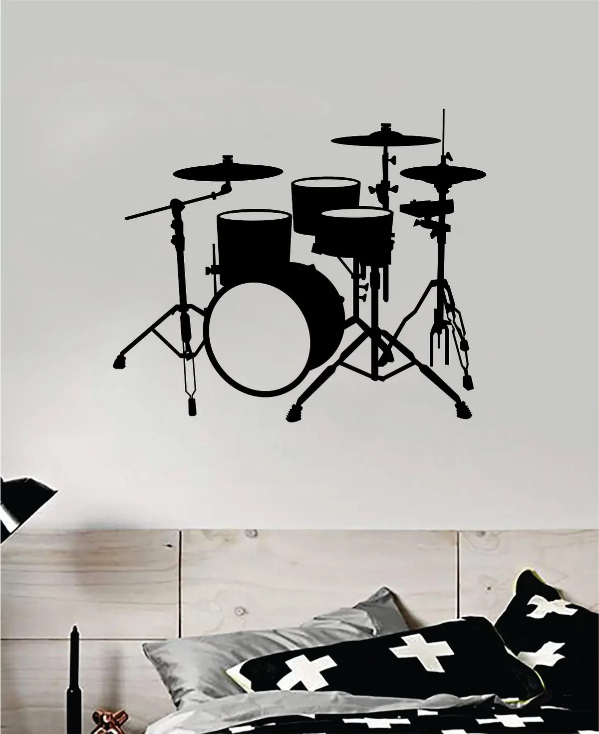 Drumset V7 Wall Decal Home Decor Bedroom Room Vinyl Sticker Art Music Drums Drummer Band Kids Teen 1