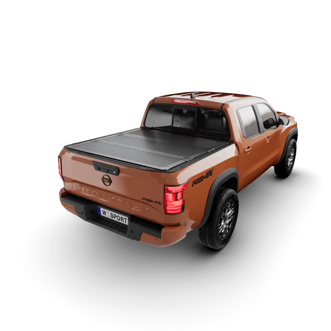 Worksport Al3 Full Bed Access Aluminum Tri-Fold Tonneau Cover – Fits 2022–2024 Nissan Frontier 5' Bed W/ Utility Brackets 1