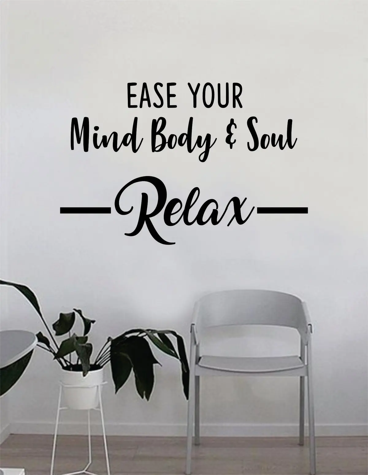 Ease Your Mind Body And Soul Relax Quote Wall Decal Sticker Bedroom Home Room Art Vinyl Inspirational Decor Yoga Funny Namaste Funny Studio 1