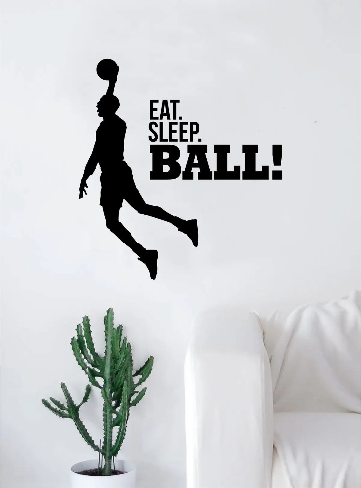 Eat Sleep Ball Basketball Wall Decal Quote Vinyl Sticker Decor Bedroom Living Room Teen Kids Nursery Sports Nba Ball Is Life Dunk 1