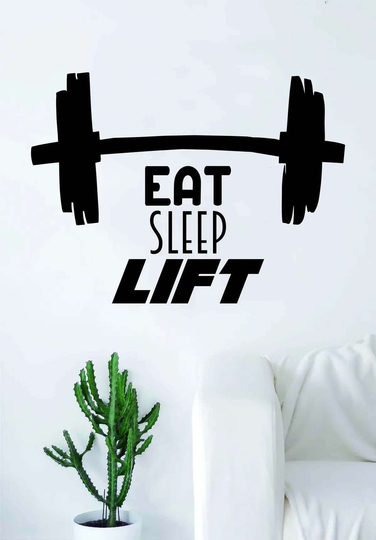 Eat Sleep Lift V3 Gym Wall Decal Sticker Bedroom Living Room Art Vinyl Beautiful Weights Work Out Gainz Health Fitness Running 1