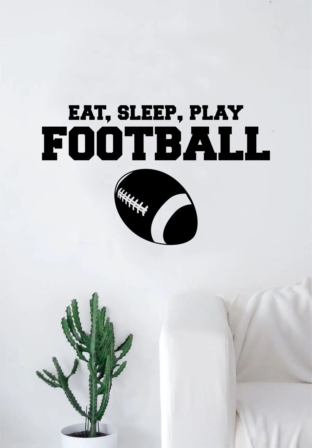 Eat Sleep Play Football V3 Wall Decal Home Decor Art Sticker Vinyl Bedroom Room Sports Nfl Teen Kids 1