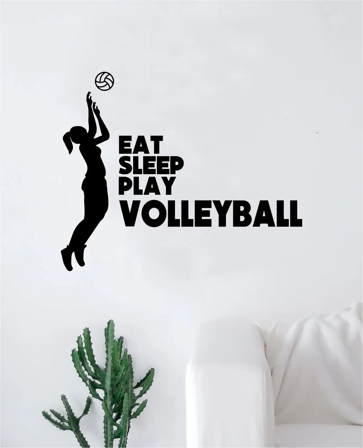 Eat Sleep Play Volleyball Wall Decal Sticker Vinyl Art Bedroom Room Home Decor Quote Ball Kids Teen Baby Boy Girl Nursery School Fitness Inspirational Beach 1
